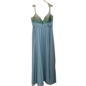 Formal Y2k Fairy Whimsical Jasz Couture Blue Beaded Empire Homecoming Plus 18